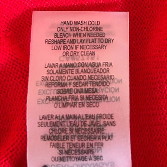 Karl Lagerfeld Paris Red Bow Tie Bell Sleeve Cold Shoulder Sweater XL Holiday - Picture 9 of 9